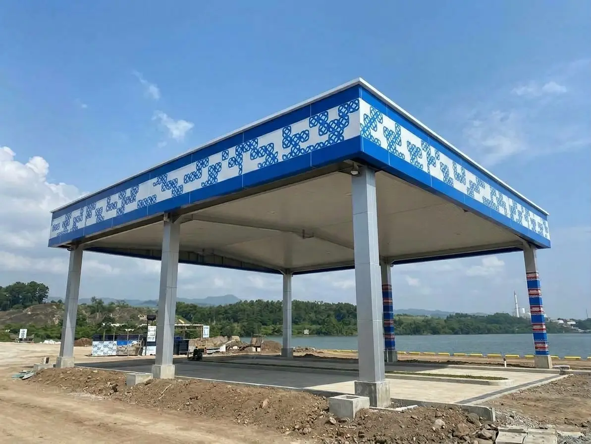 Tampilan fasad PTM Menara Padang dengan panel ACP