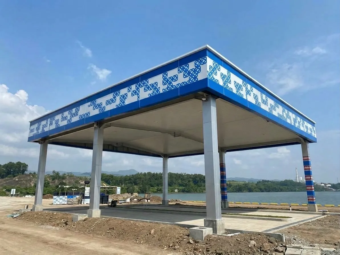 Tampilan fasad PTM Menara Padang dengan panel ACP